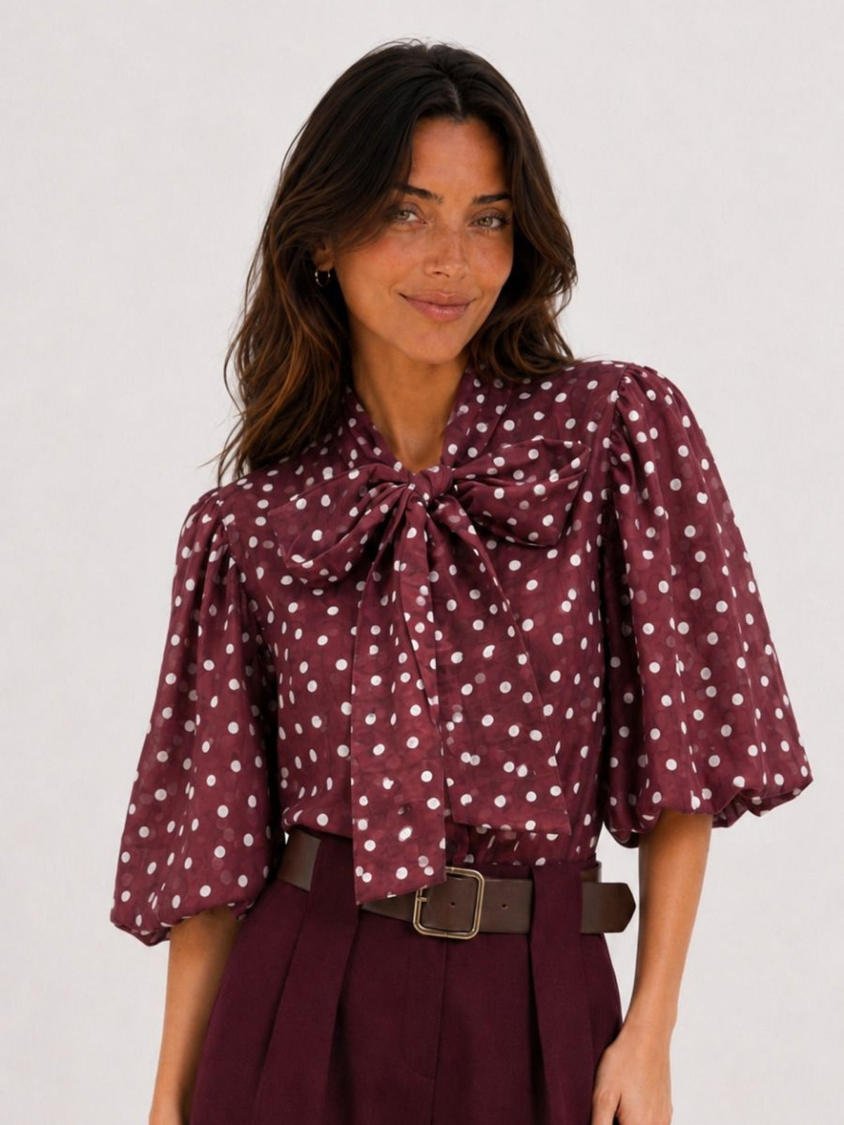 Eva polka dot - Burgundy `
