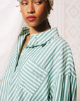 Greal Bow Shirt - Green Stripe