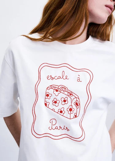 Valise cream T-shirt