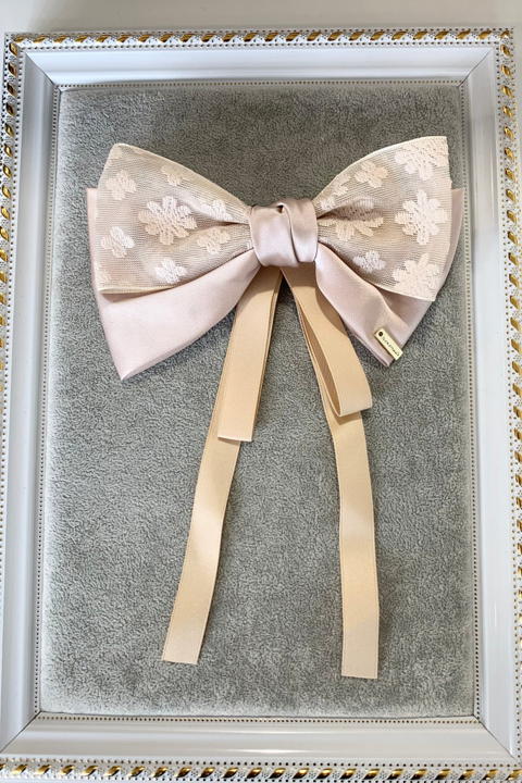 Cecily Bow Hair Clip - Champagne