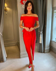 Celia Midi Dress - Red