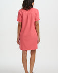 Zoe Mini Shirt Dress - Coral