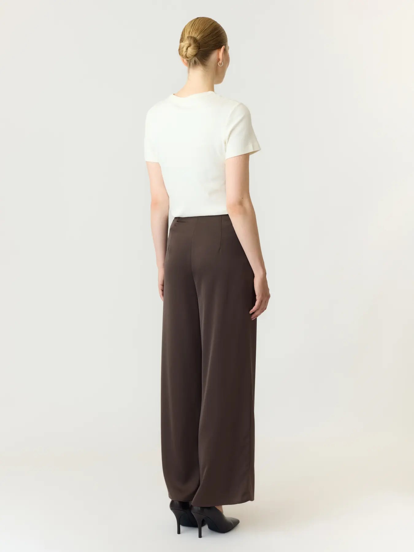 Pella Satin Trousers - Brown
