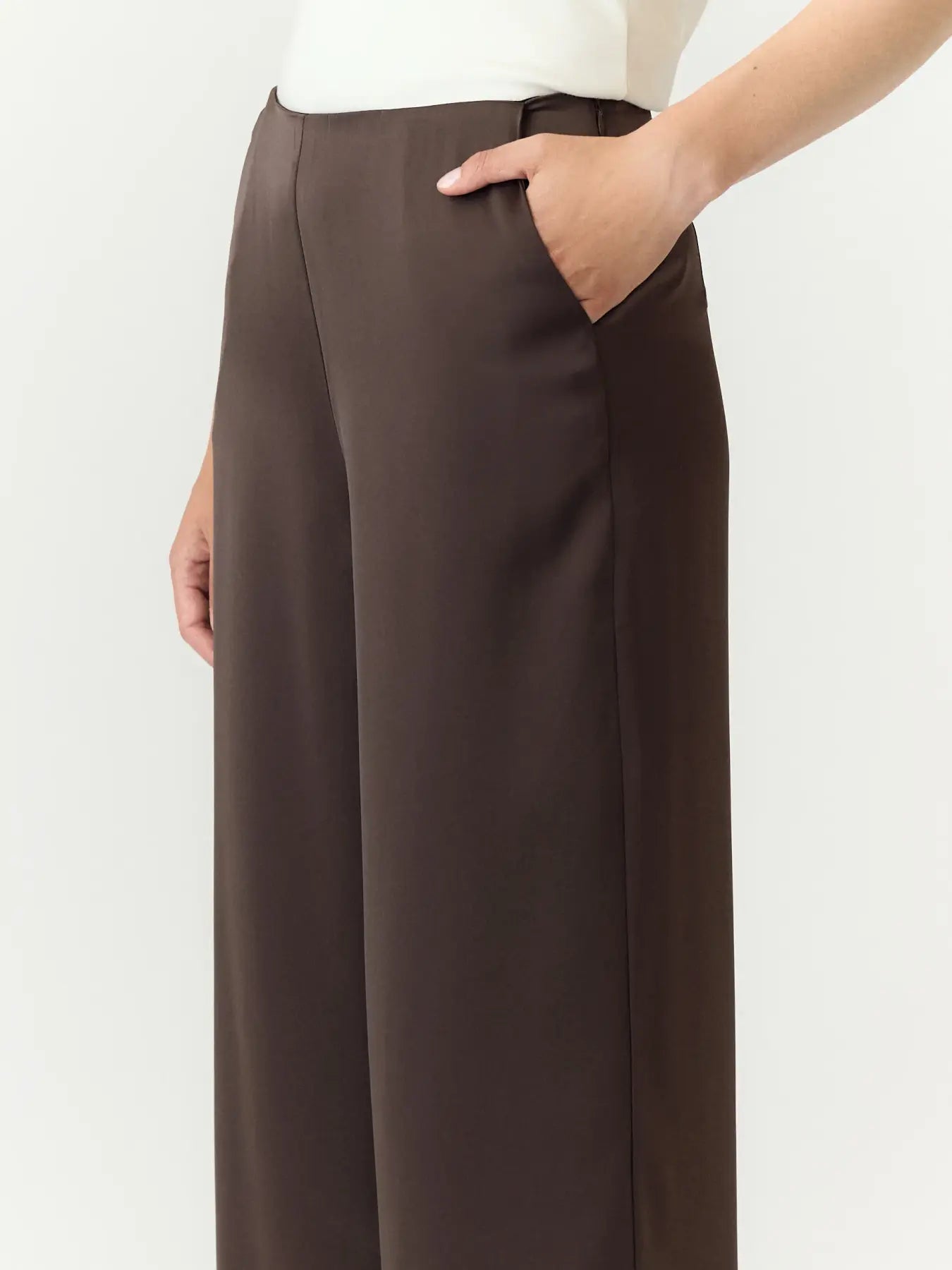 Pella Satin Trousers - Brown
