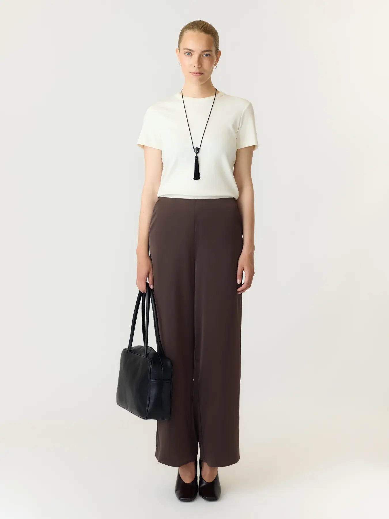 Pella Satin Trousers - Brown