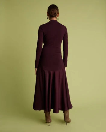 Acacia Midi Dress - Burgundy