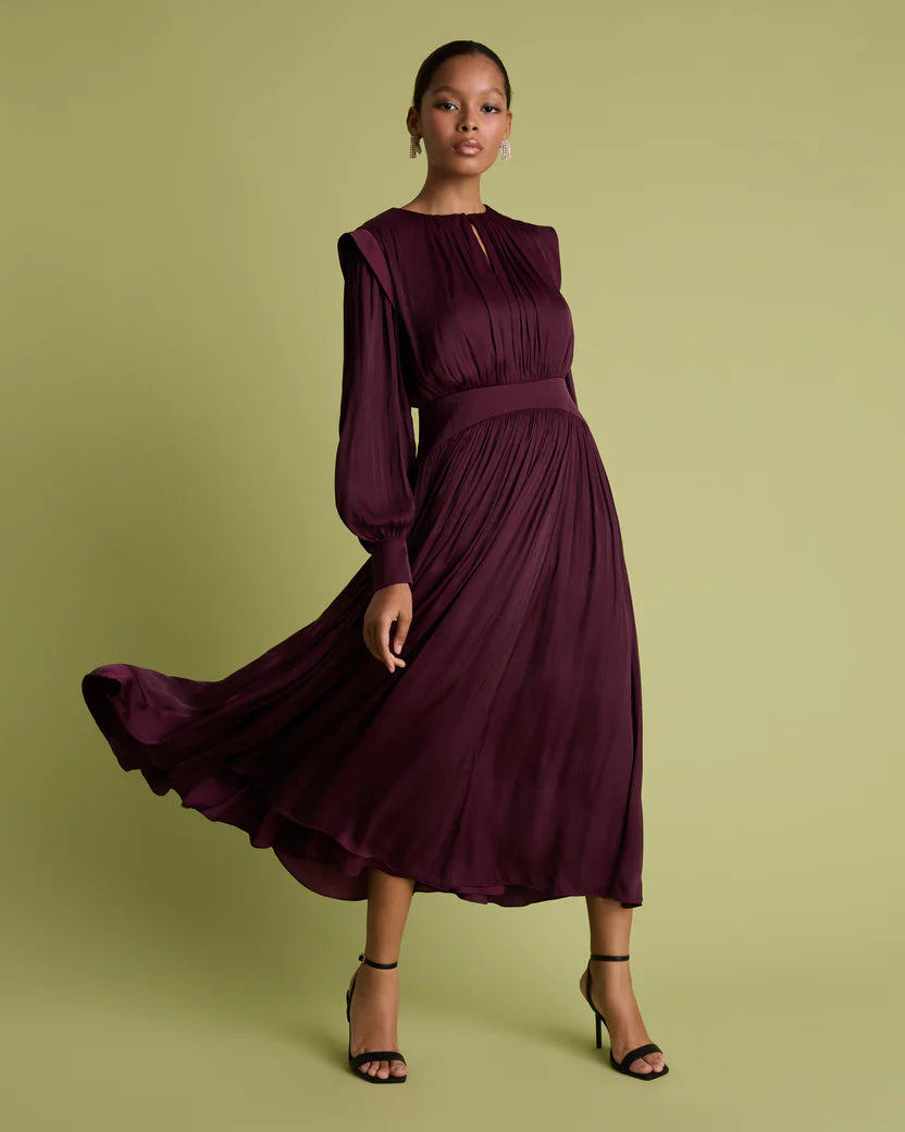 Latish Midi Dress - Burgundy