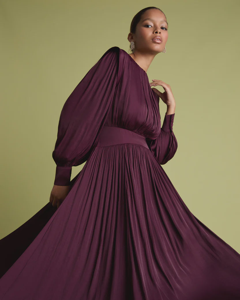 Latish Midi Dress - Burgundy