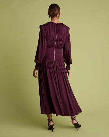 Latish Midi Dress - Burgundy