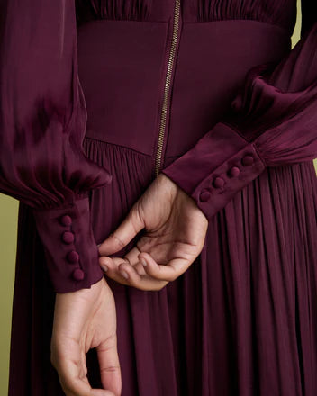 Latish Midi Dress - Burgundy