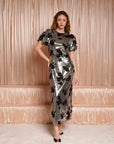 Gala Floral sequin maxi dress