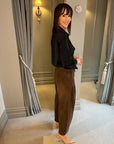 Denna suede barrell trousers