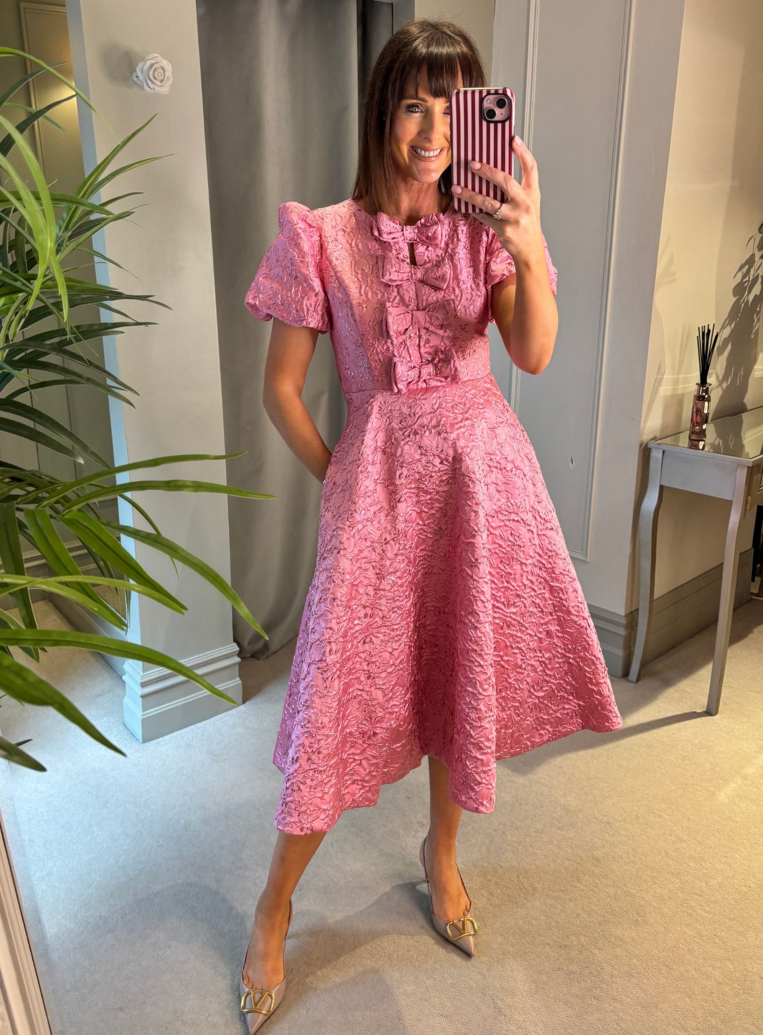 Emmy Bow Dress - Pink