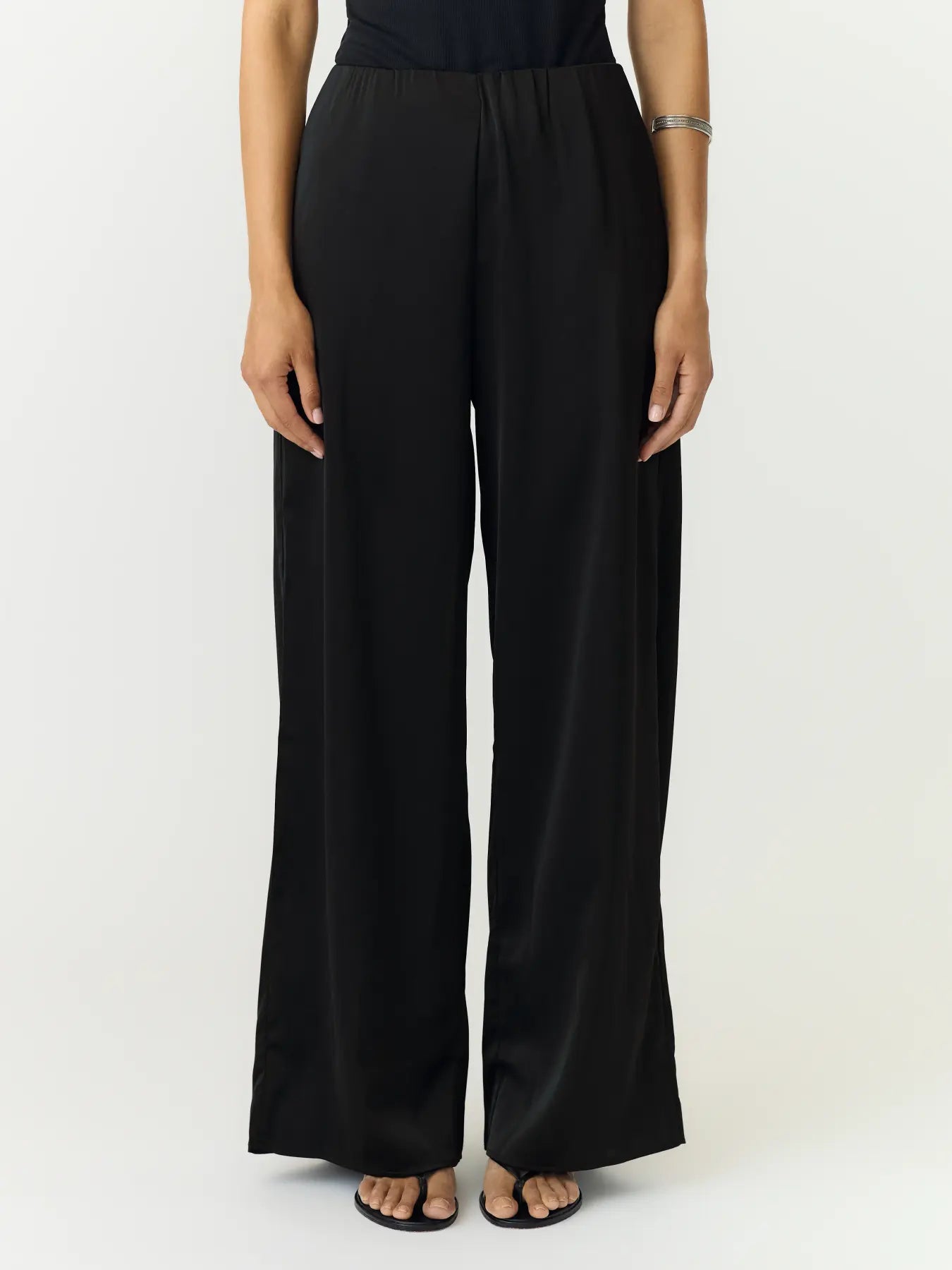 Pella Satin Trousers - Black