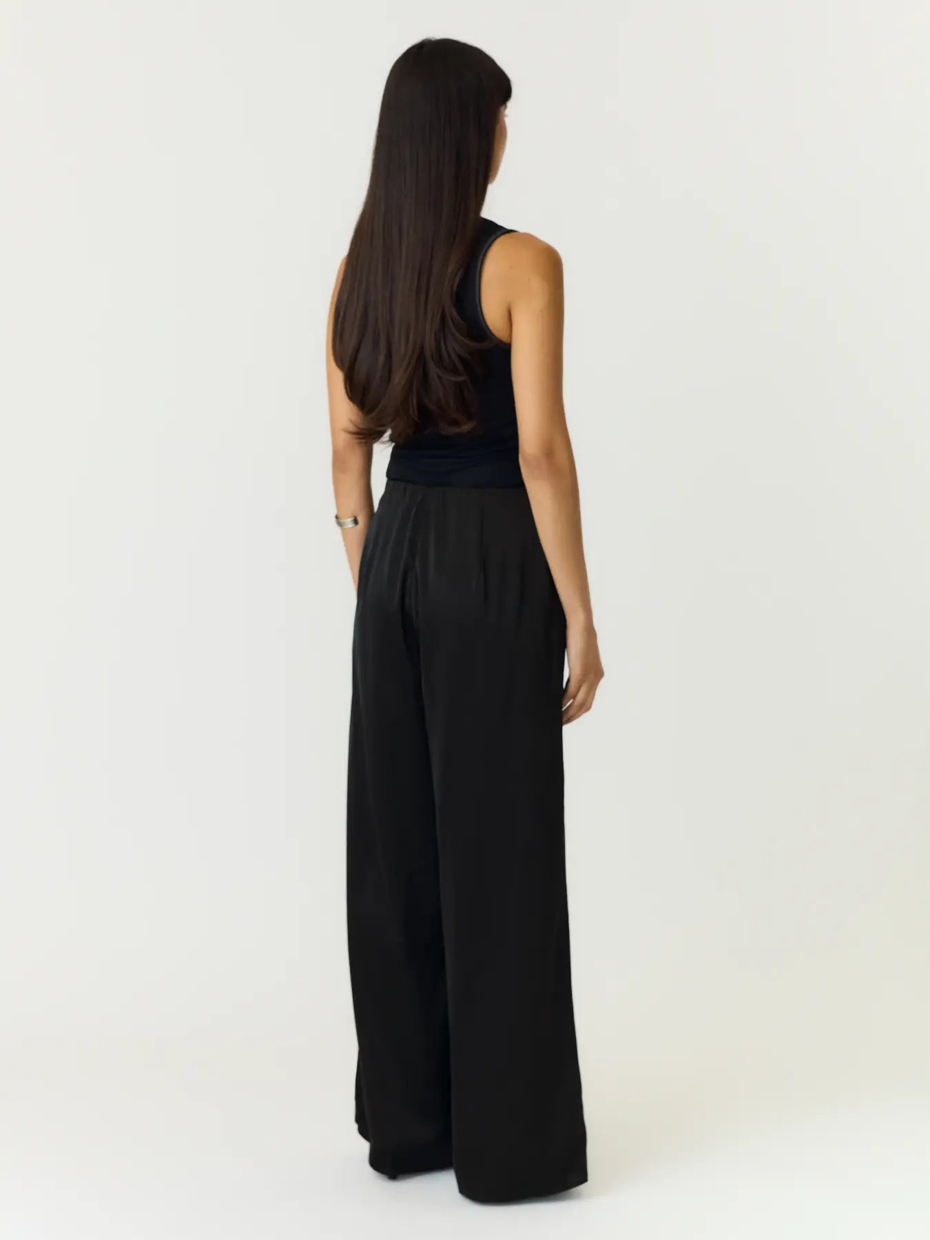 Pella Satin Trousers - Black