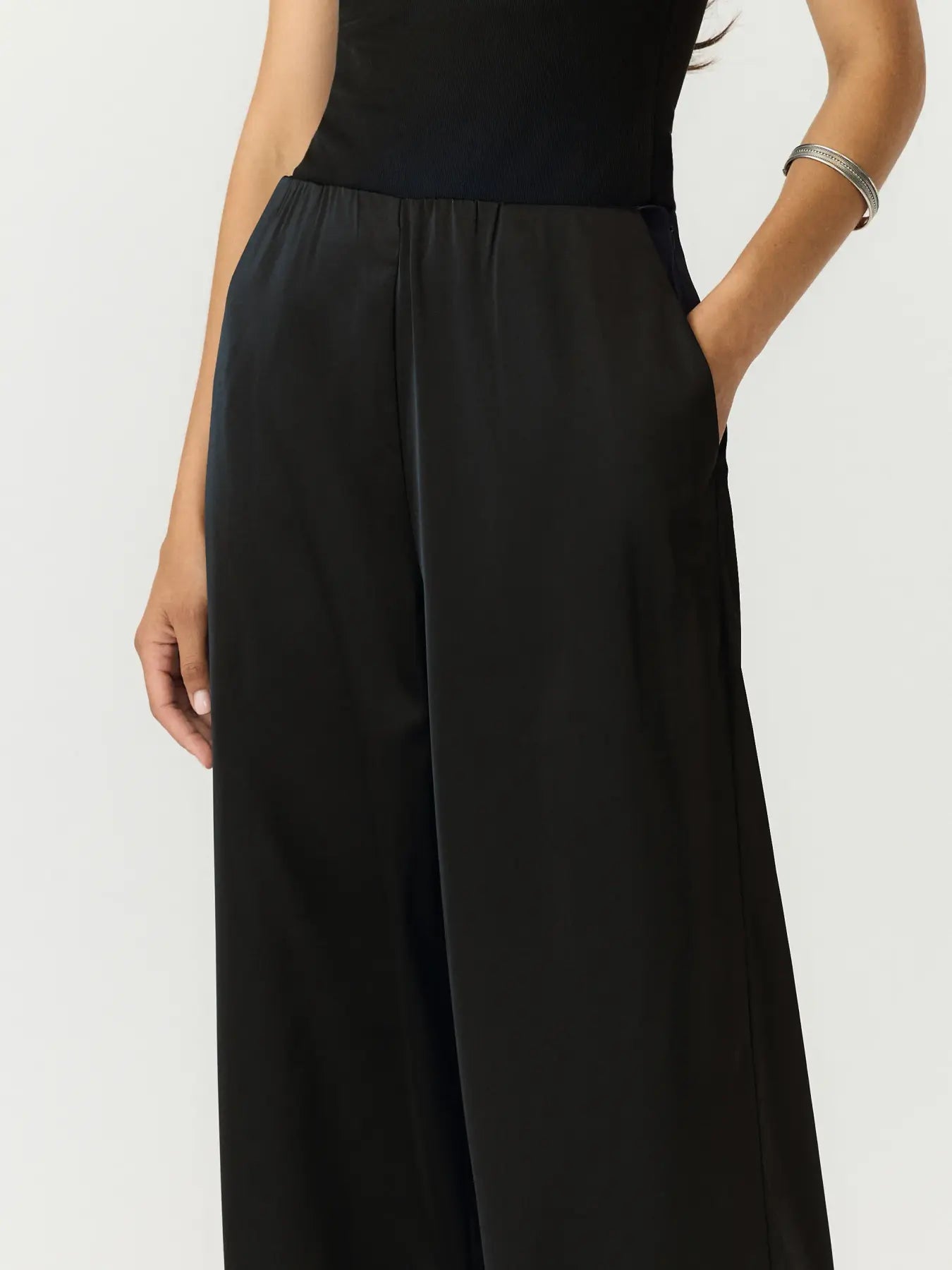Pella Satin Trousers - Black