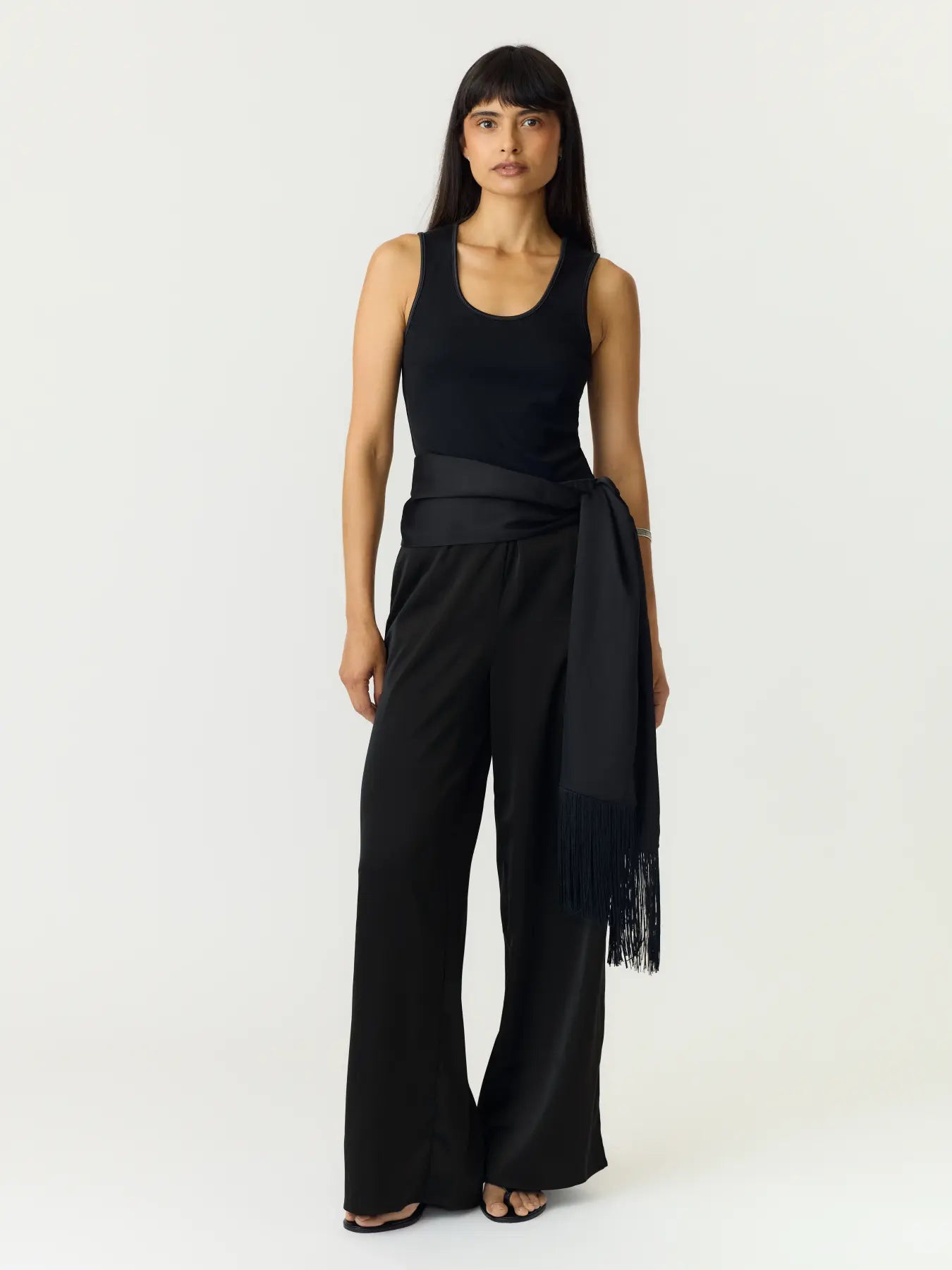Pella Satin Trousers - Black