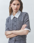 Lino Crop Shirt - Grey