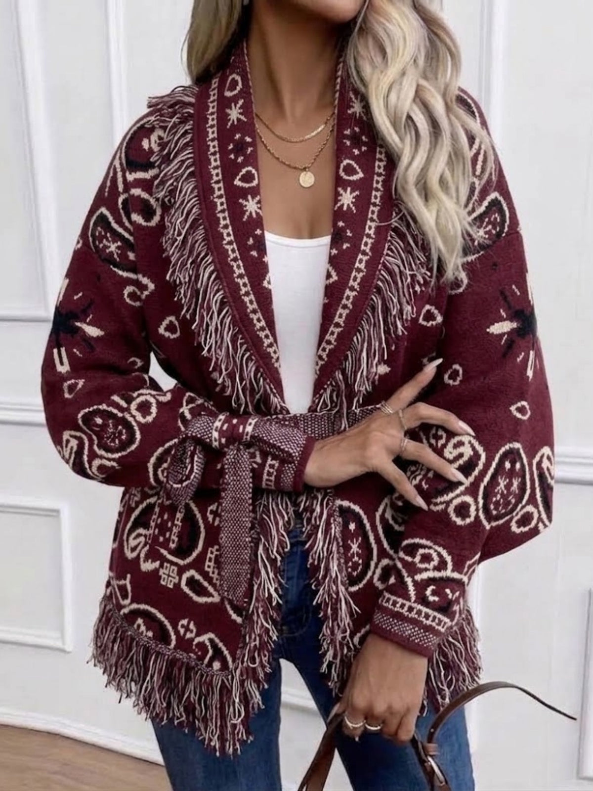 Hailee cardigan - Burgundy