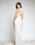 Halter Drape Back - Beaded  - Crepe