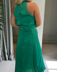 Petra Pleat Dress - Emerald