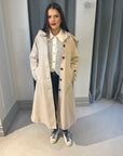 Brinn hooded beige coat