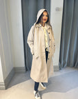 Brinn hooded beige coat