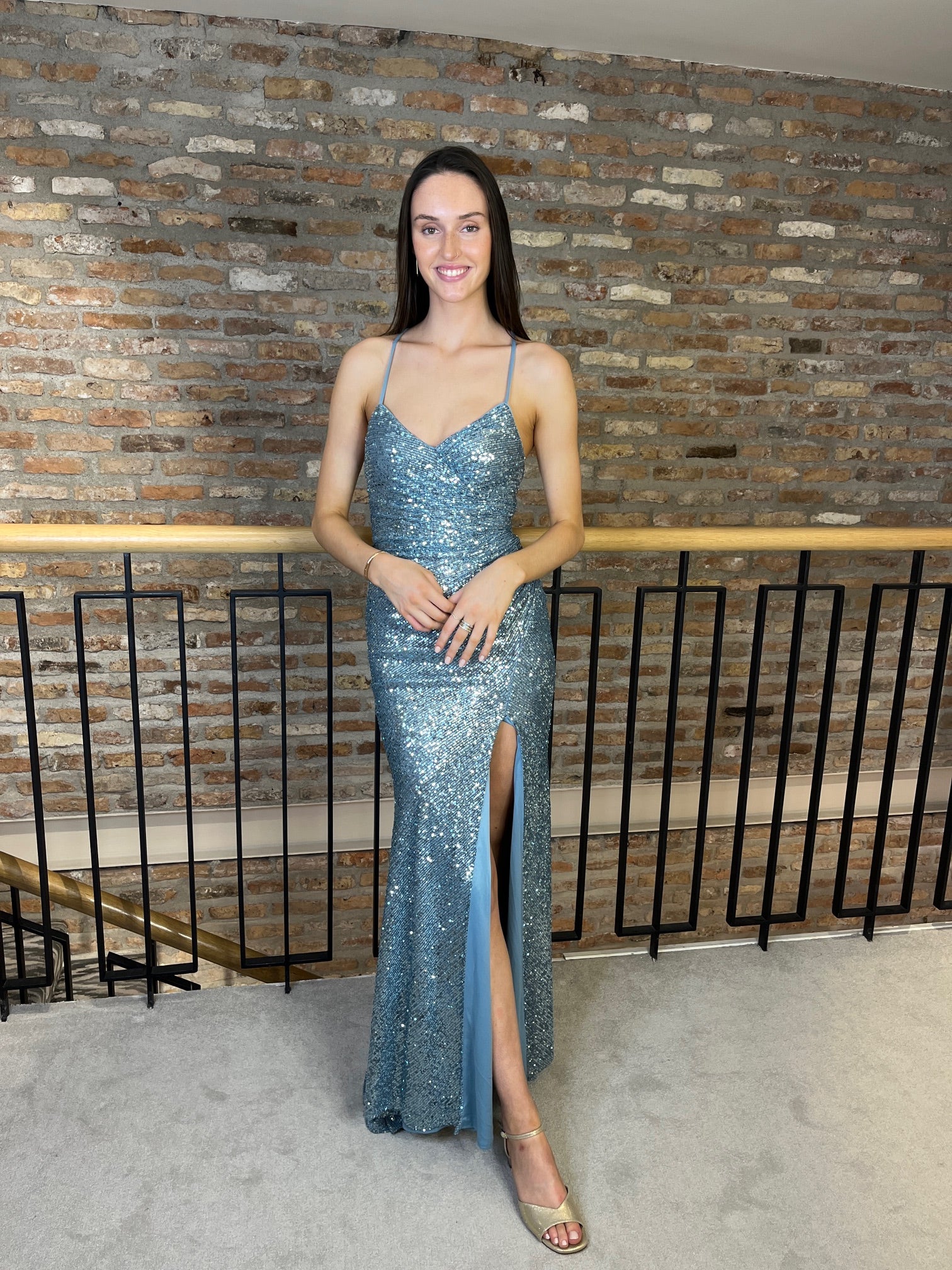 mascara evening dresses Mascara MC120124 A Line Beaded Bodice Satin Prom Dress
