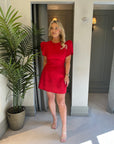 Minnie Open Back Dress - Red