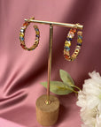 Gold Rainbow Hoop Earrings - Large