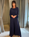 Íarla Feather Trim Jumpsuit - Navy