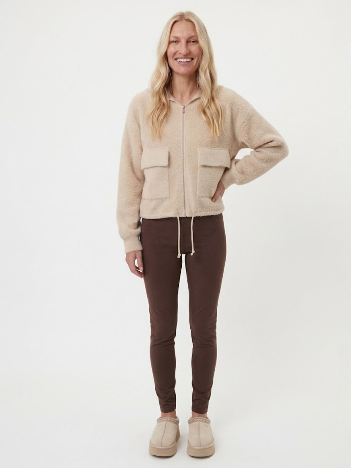 Joan Knit Zip Jumper - Cream