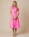 Jean Marie Collar Dress - Fuschia Pink