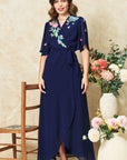 Jillian Wrap Dress - Navy