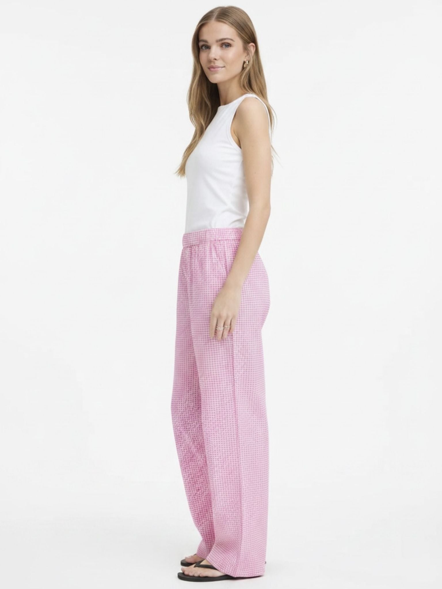 Jilma Gingham Trousers - Pink
