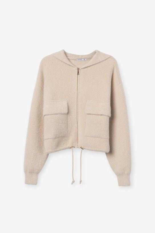 Joan Knit Zip Jumper - Cream