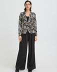 Kate Print Blazer - Black