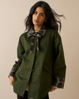 Khaki Tartan Trim Country Jacket