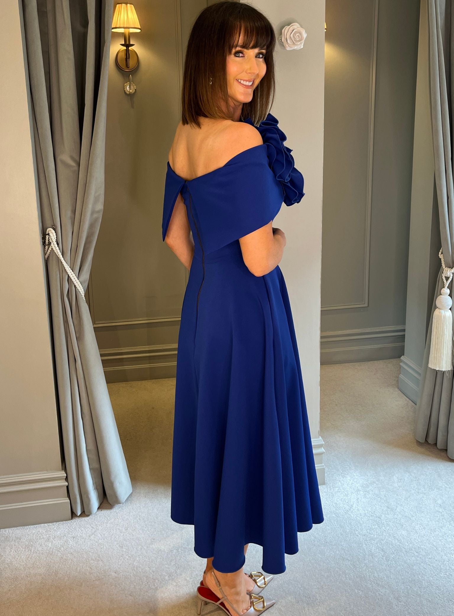 Kyoto Flare Dress - Cobalt