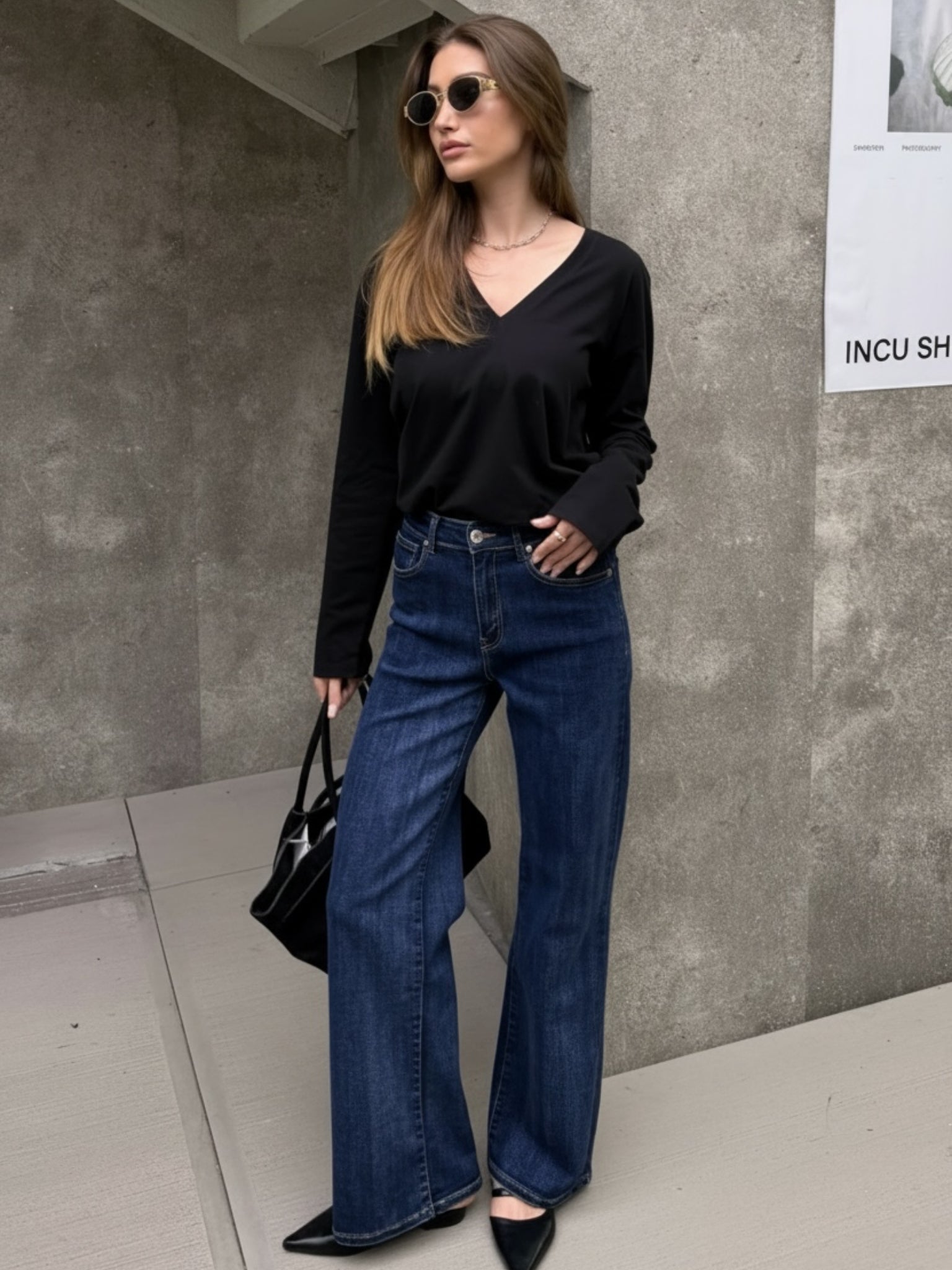 Lena wide leg high rise jeans