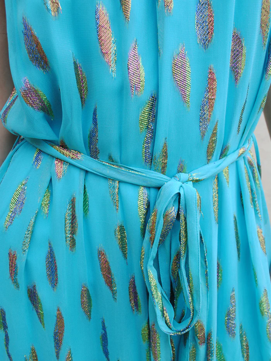 Liz Dress - Turquoise Metallic Sunset