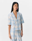 Maise Check Shirt - Sky Blue