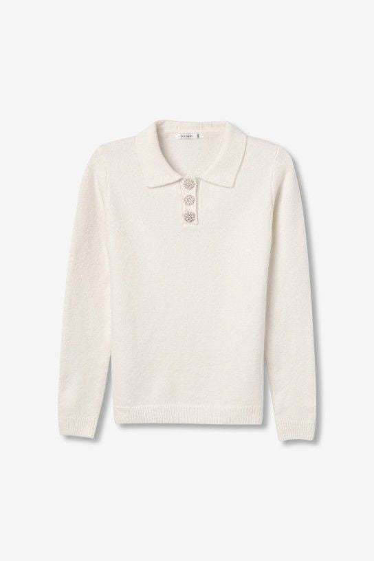 Marilyn Collar Knit - Cream