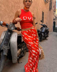 Red Marina Dorris Skirt