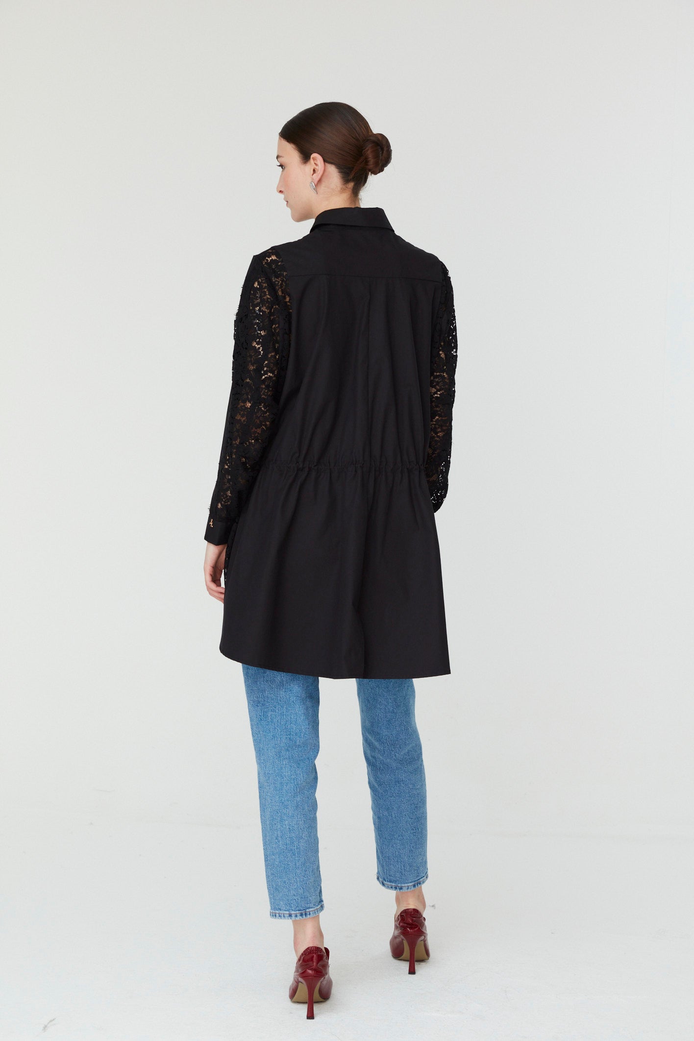 Nella Lace Shirt - Black