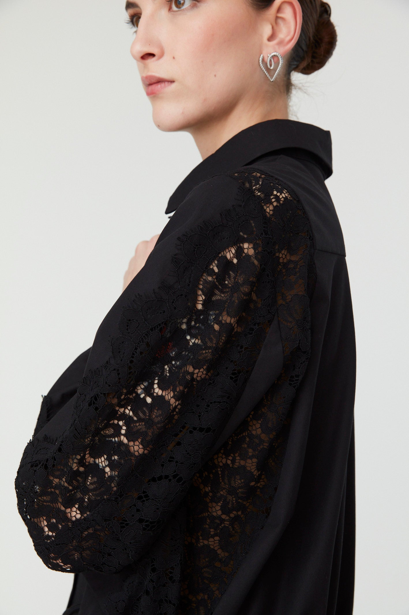 Nella Lace Shirt - Black