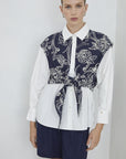 Nuria Shirt - Navy/White