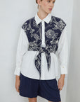 Nuria Shirt - Navy/White
