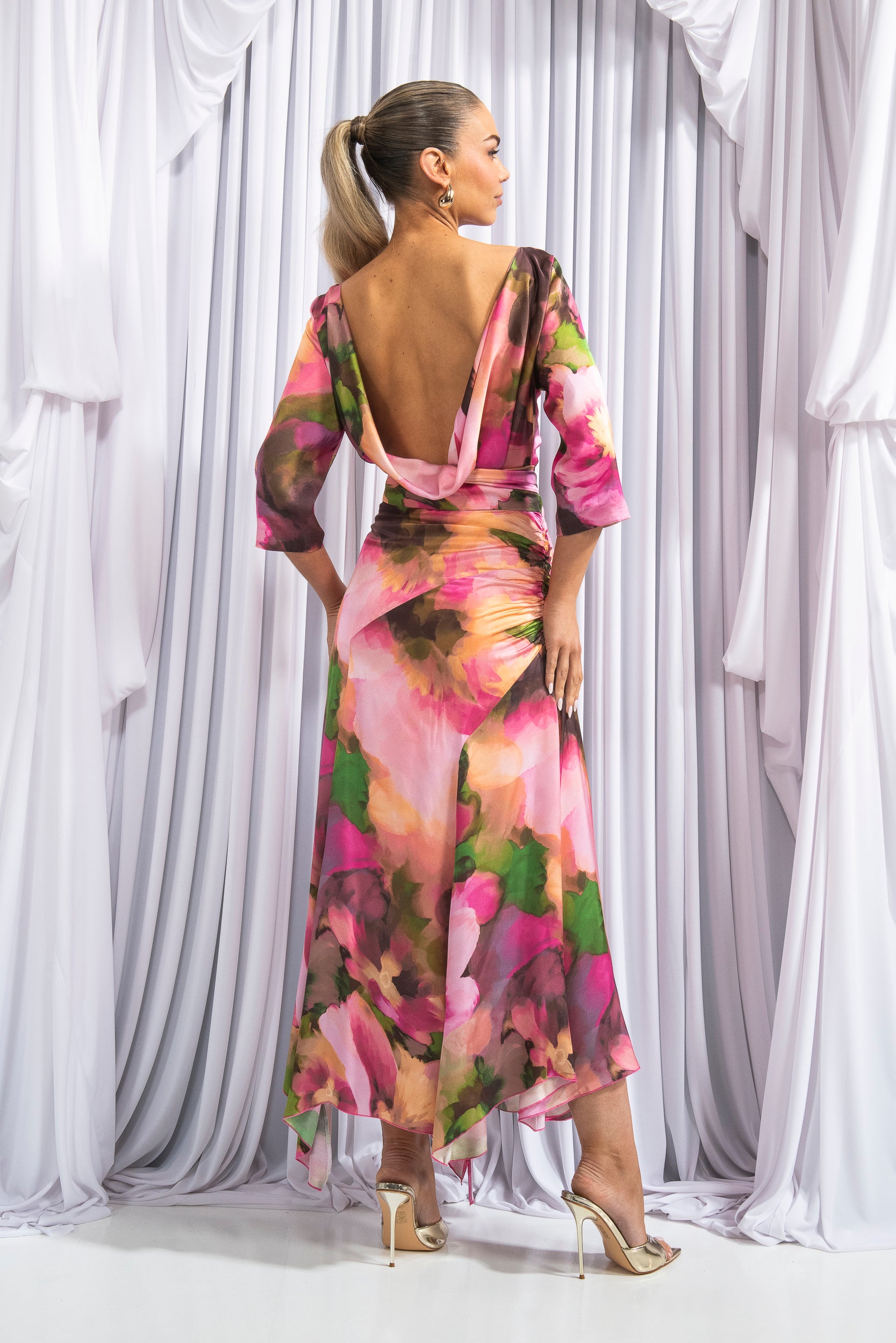 Dotty Sleeve Drape - Pink