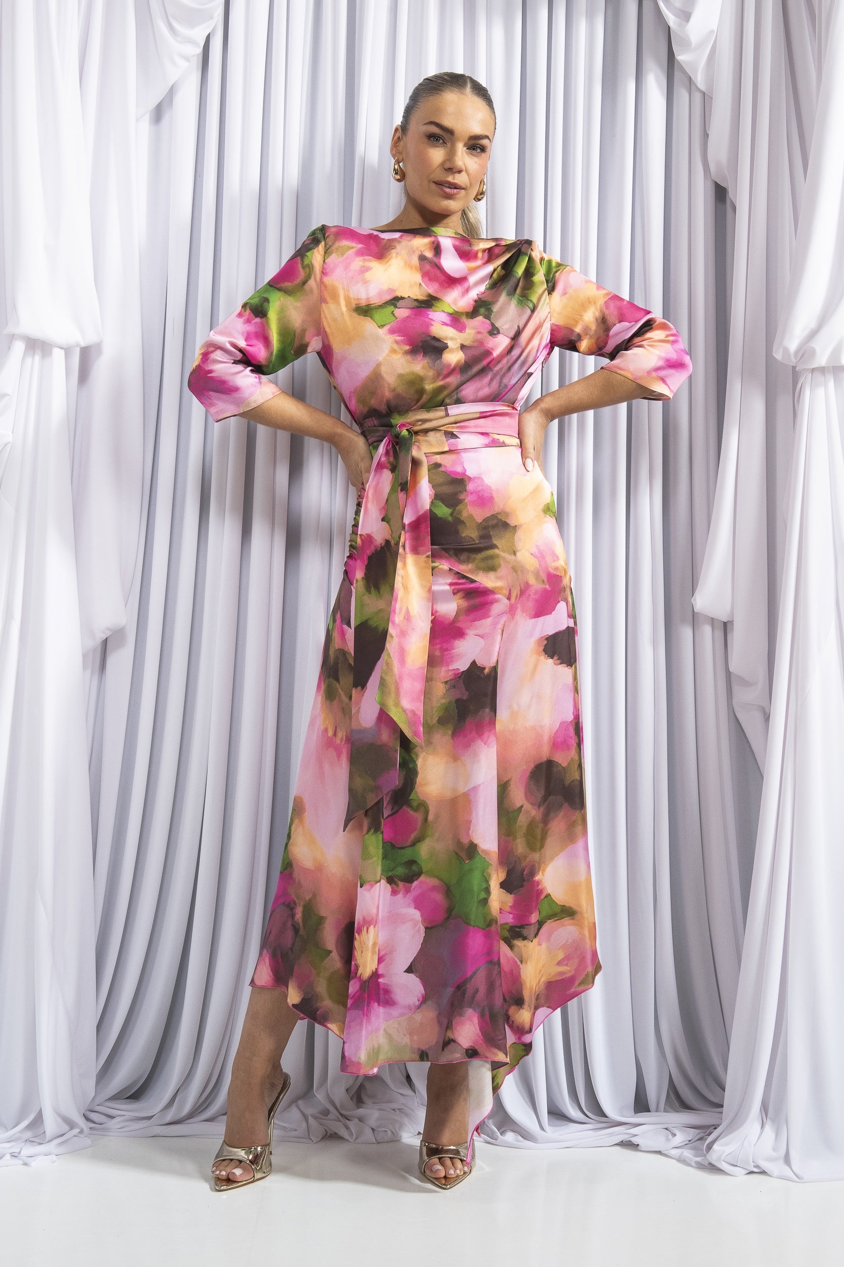 Dotty Sleeve Drape - Pink